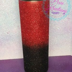 Red and Black glitter ombré 20 oz cup